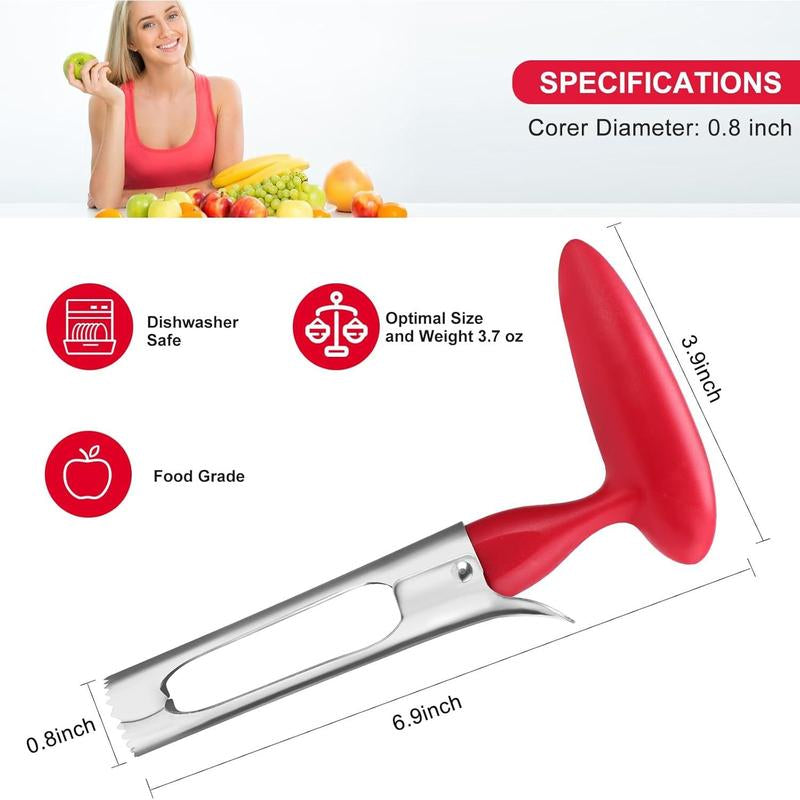 Apple Premium Core Tool - Easy to Use and Clean - Sturdy Stainless Steel Core Remover with Sharp Serrated Blades for Apple and Pear Fruit