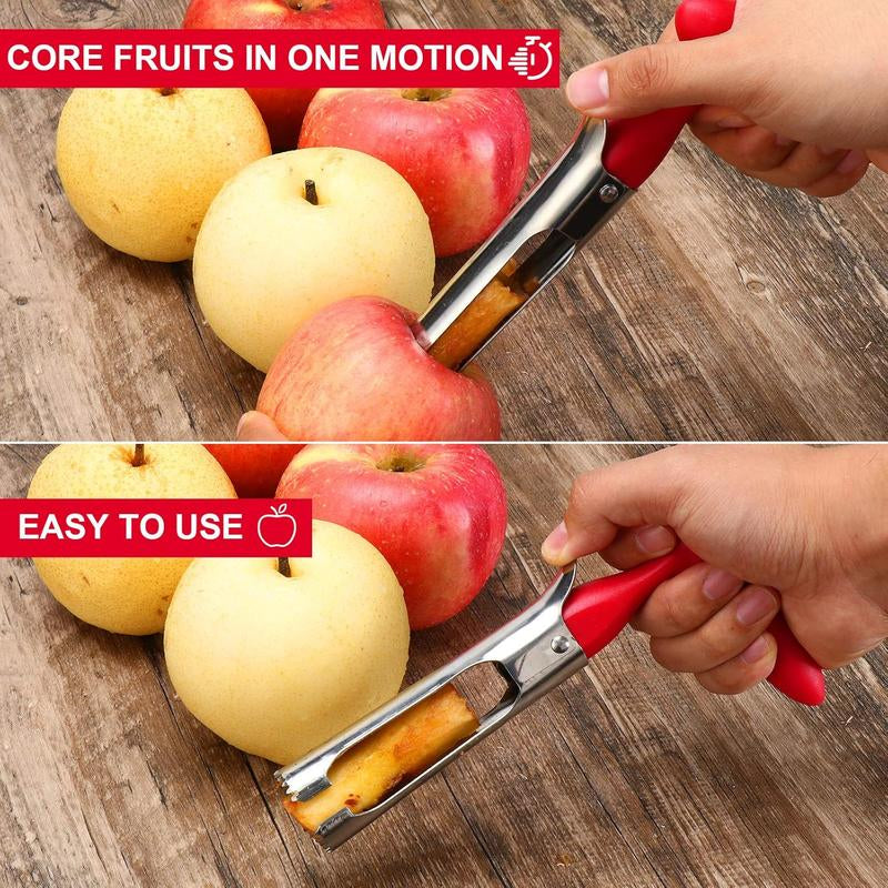 Apple Premium Core Tool - Easy to Use and Clean - Sturdy Stainless Steel Core Remover with Sharp Serrated Blades for Apple and Pear Fruit