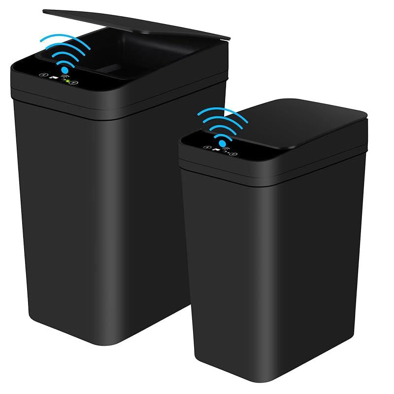 Bathroom Smart Touchless Trash Can, 2.2 Gallon Automatic Motion Sensor Rubbish Can with Lid, Electric Small Garbage Bin for Kitchen, Office, Living Room, Toilet, Bedroom