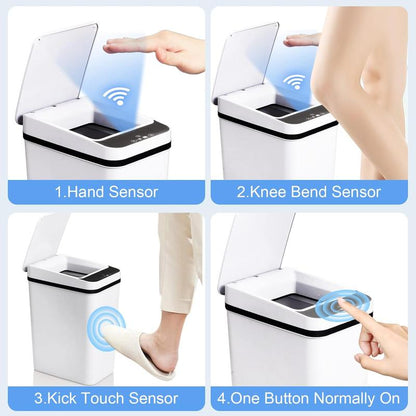 Bathroom Smart Touchless Trash Can, 2.2 Gallon Automatic Motion Sensor Rubbish Can with Lid, Electric Small Garbage Bin for Kitchen, Office, Living Room, Toilet, Bedroom