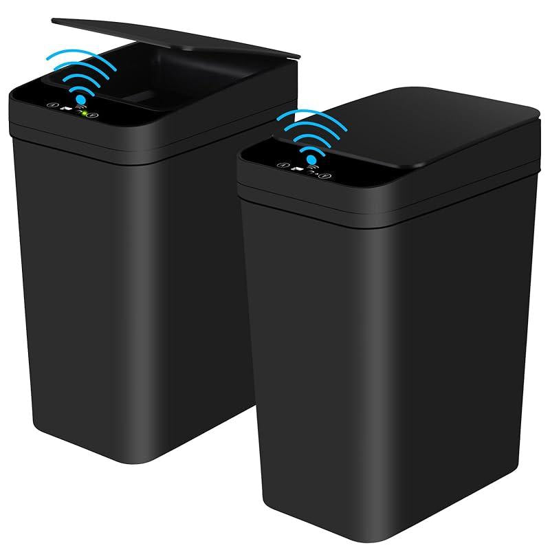 Bathroom Smart Touchless Trash Can, 2.2 Gallon Automatic Motion Sensor Rubbish Can with Lid, Electric Small Garbage Bin for Kitchen, Office, Living Room, Toilet, Bedroom