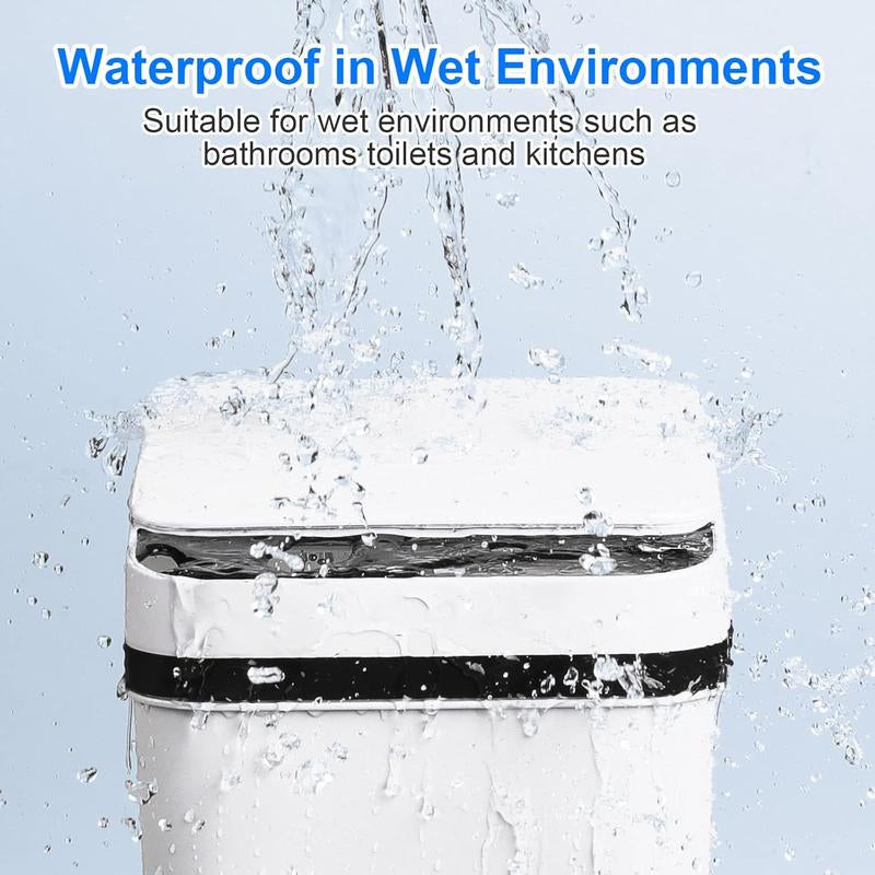 Bathroom Smart Touchless Trash Can, 2.2 Gallon Automatic Motion Sensor Rubbish Can with Lid, Electric Small Garbage Bin for Kitchen, Office, Living Room, Toilet, Bedroom