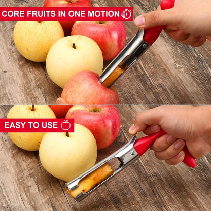 Apple Premium Core Tool - Easy to Use and Clean - Sturdy Stainless Steel Core Remover with Sharp Serrated Blades for Apple and Pear Fruit
